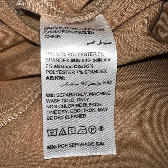 Chicos 1 Faux Suede Leggings Camel Tan Elastic Waist Pull On Pants Womens Size 8 - Picture 4 of 7